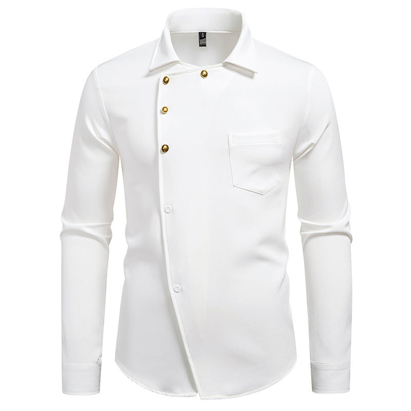 Herren Hemd Modern Asymmetrisch Knöpfe