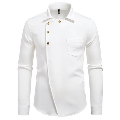 Herren Hemd Modern Asymmetrisch Knöpfe