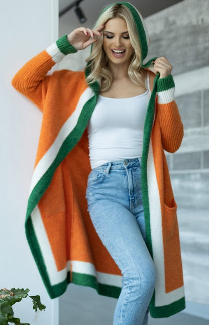Mantel Stricklook Oversized Langärmlig mit Taschen