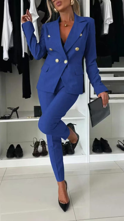 Modischer Blazer Slim Fit Doppelreiher Büroanzug