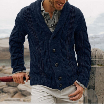 Herren Strickjacke Modern Kabelmuster Oversized