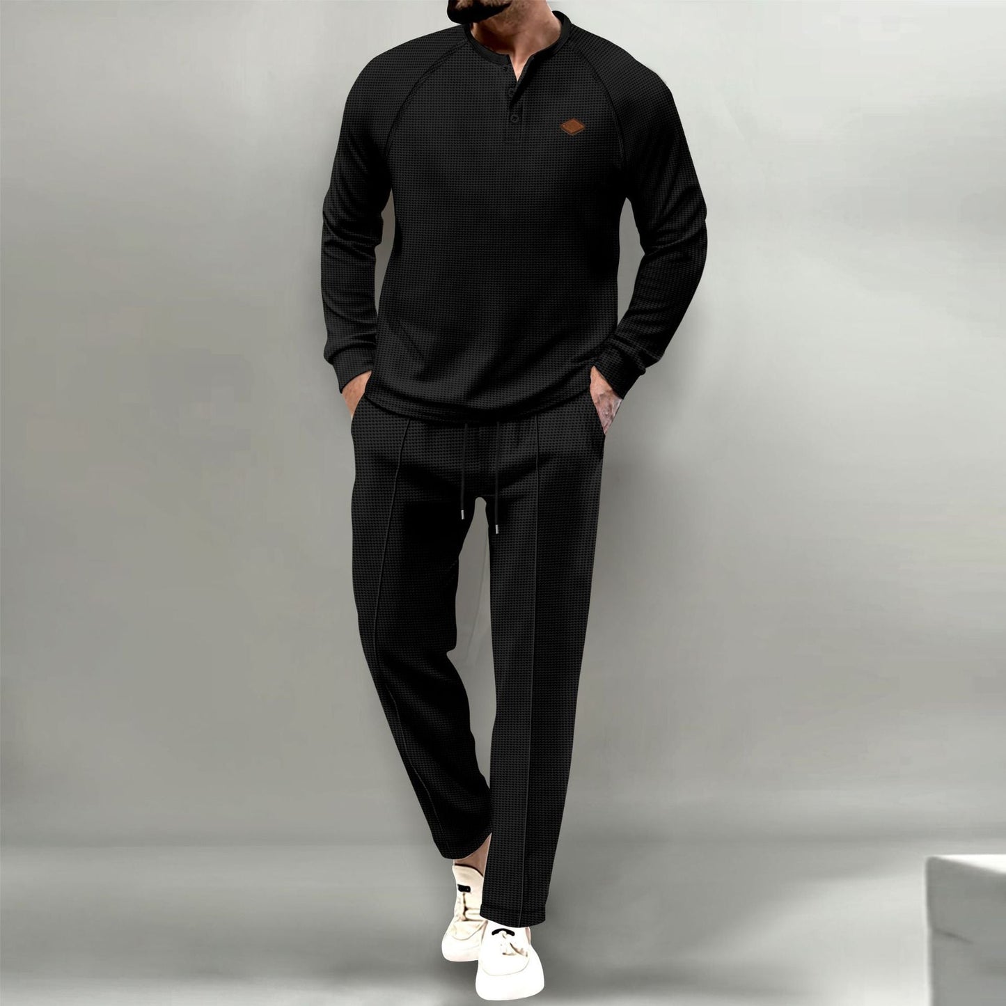 Herren Freizeitanzug Elegant Knöpfe und Stilvolle Taschen