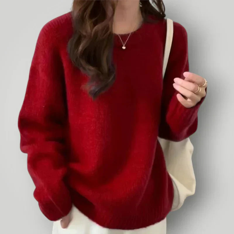 Damen Pullover Warm Strick Design - IdealeKleiden