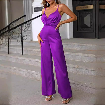 Damen Jumpsuit Elegant Schmal Schulter Schnitt