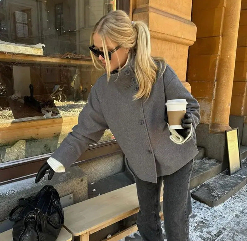Damenjacke Chic Kurz Schnell Verschluss