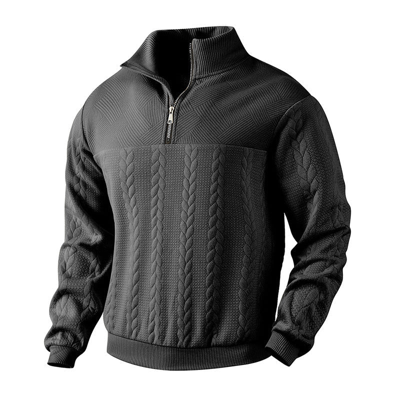 Herren Strickpullover Modern Hochkragen Reißverschluss