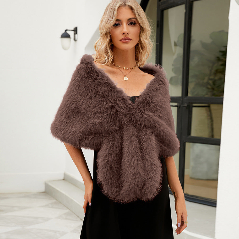 Damen Luxus Stola aus Kunstpelz Elegant