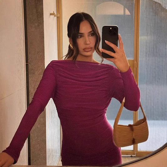 Damen Maxikleid Elegant Rückenausschnitt Verführerisch - IdealeKleiden