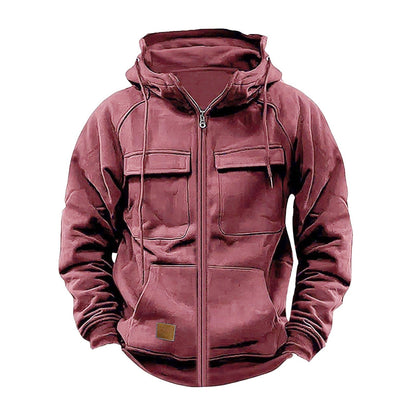 Herren Kapuzenjacke Funktionell Mit Großen Taschen