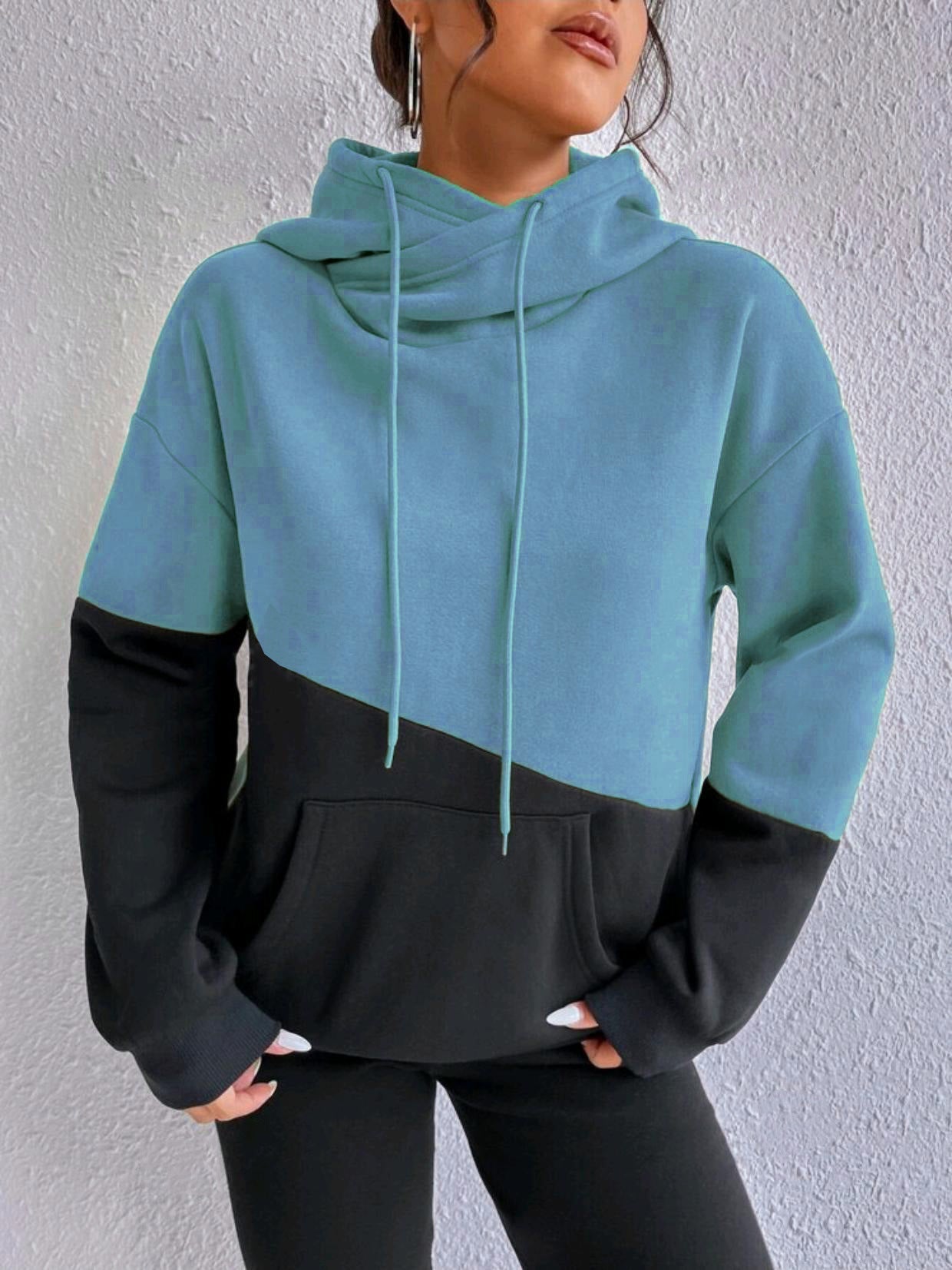 Damen Hoodie Hochschließend Bequem