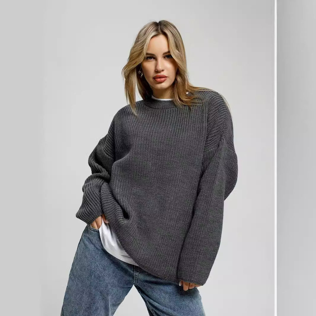 Damen Pullover Groß Oversized Strickdesign - IdealeKleiden