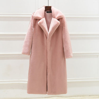 Luxus Damen Mantel Teddy Stil Langhaar Wintersaison