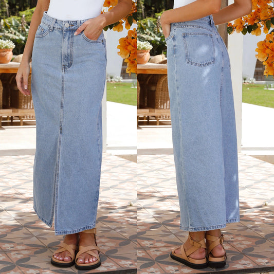 Damen Jeansrock Elegante Mode - IdealeKleiden