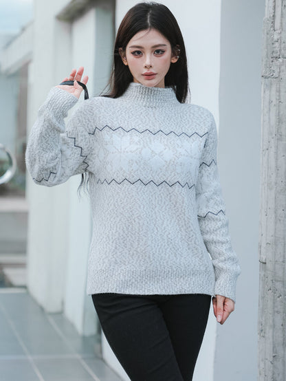 Damen Pullover Weich Winterlich Kuschelig