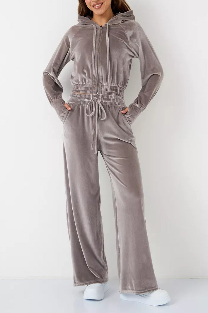 Kleiner Komfort Set | Fleece Kapuzenpullover Jogger Zweiteiler - IdealeKleiden