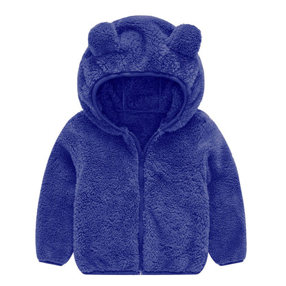 Damen Fleecejacke Bärenohren Mütze Warm Kuschelig