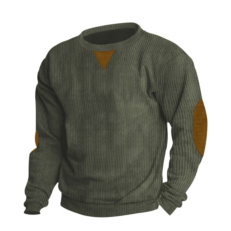 Herren Pullover Modern Strick Design Ellenbogen Patches