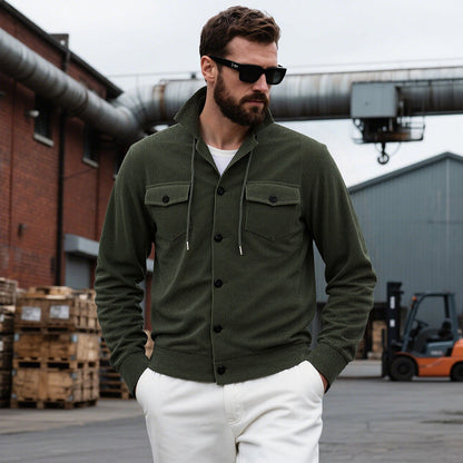 Herren Strickjacke Lässig Modern Stehkragen