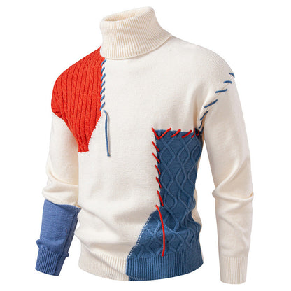 Herren Pullover Rollkragen Geometrisches Muster Modern