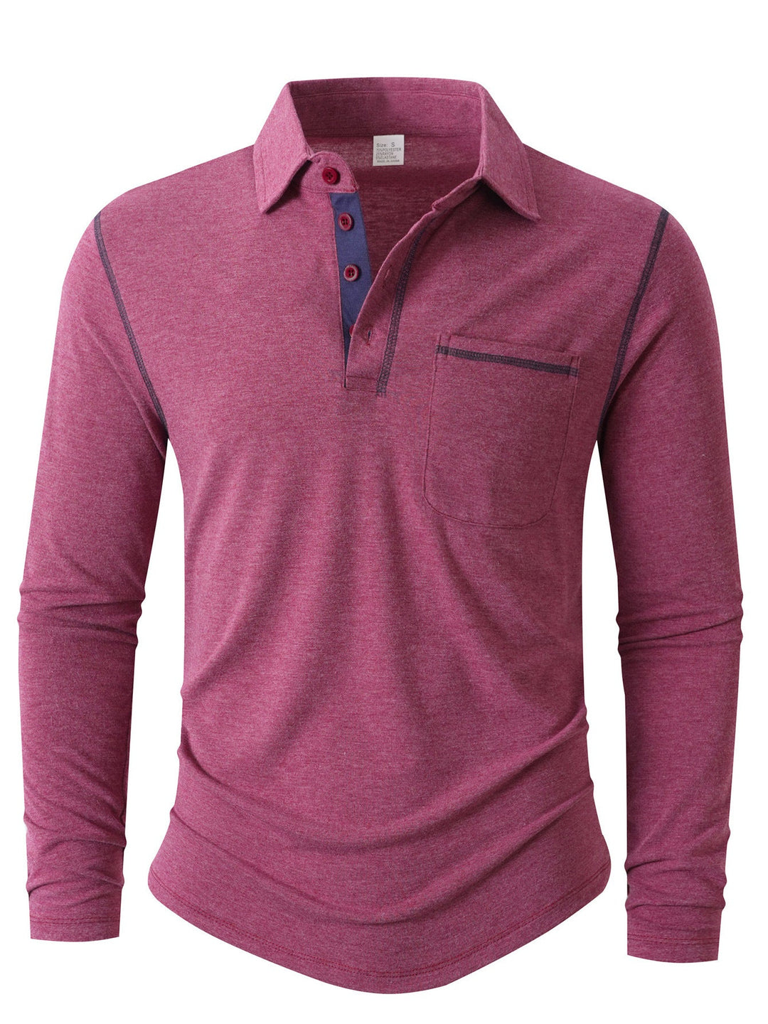 Herren Langarm Poloshirt Elegant Sportlich