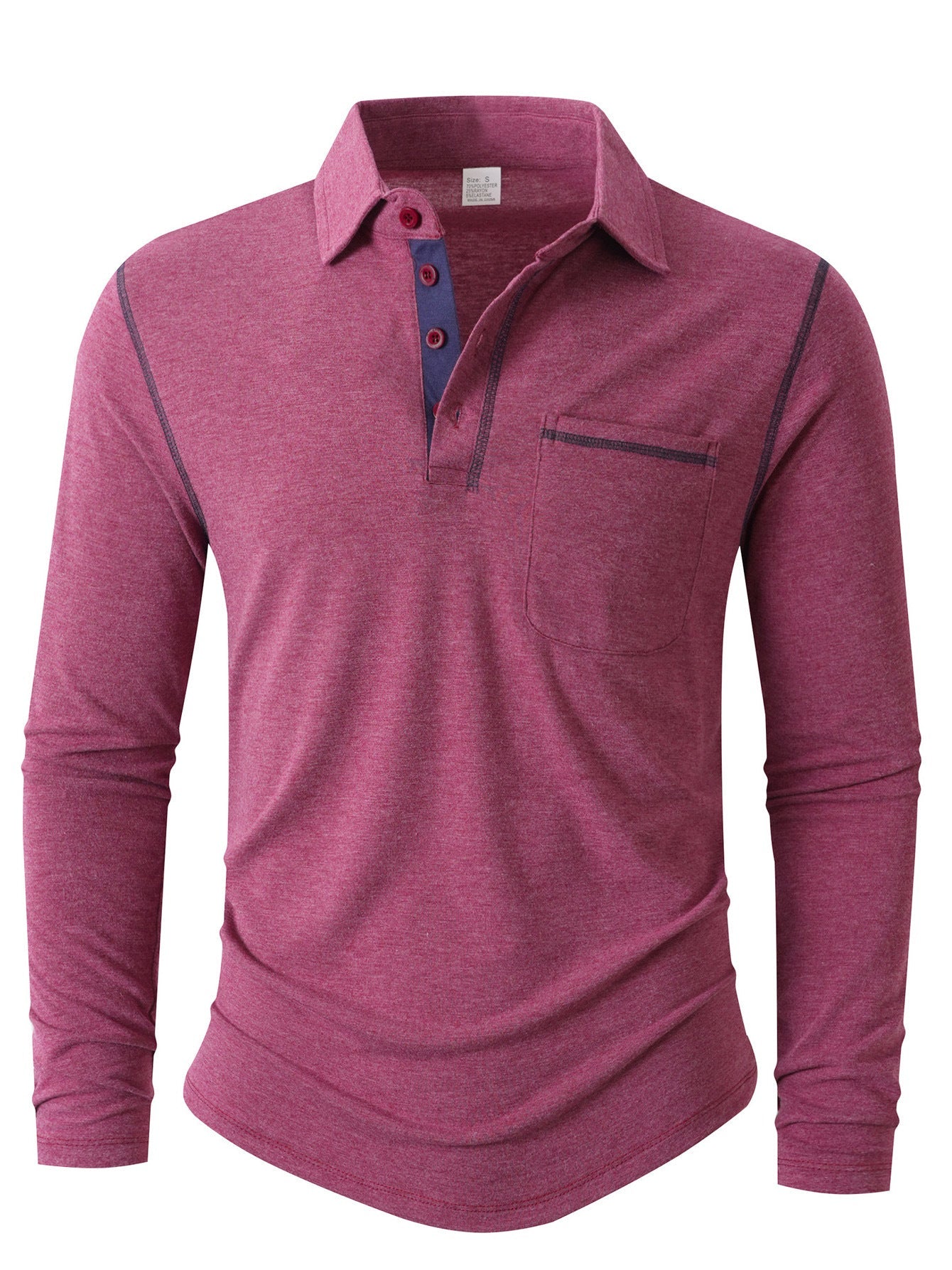 Herren Langarm Poloshirt Elegant Sportlich