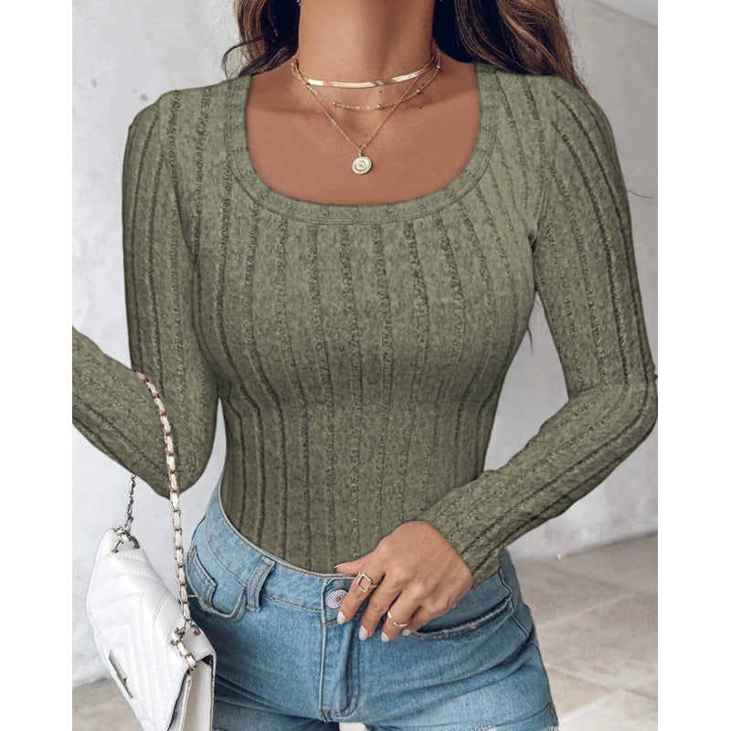 Damen Langarmshirt Strukturiertes Design Elegant
