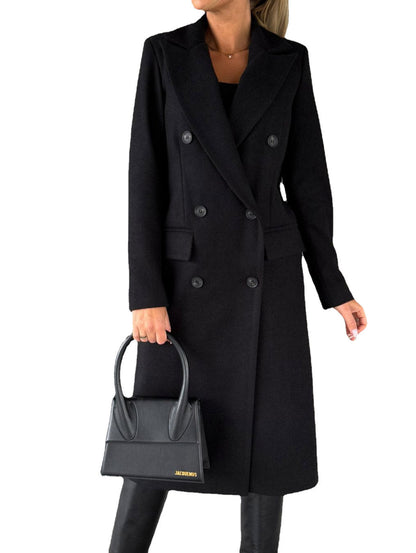 Damen Trenchcoat Klassisch Elegant Mit Taschen