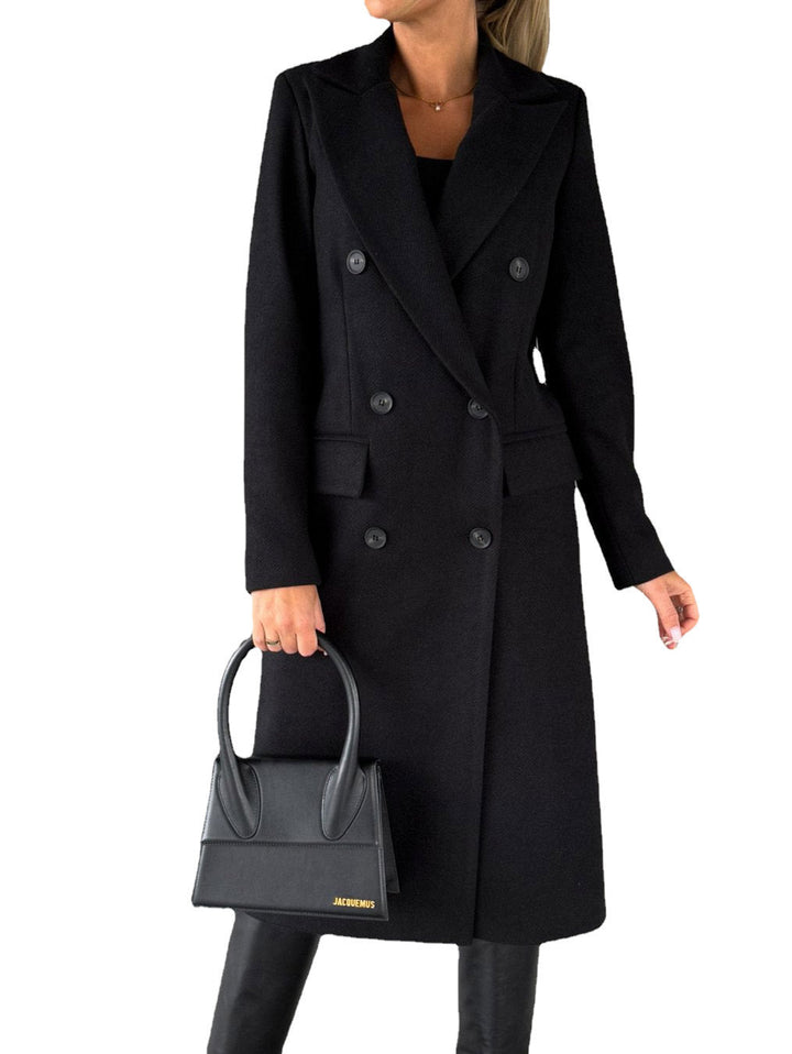 Damen Trenchcoat Klassisch Elegant Mit Taschen