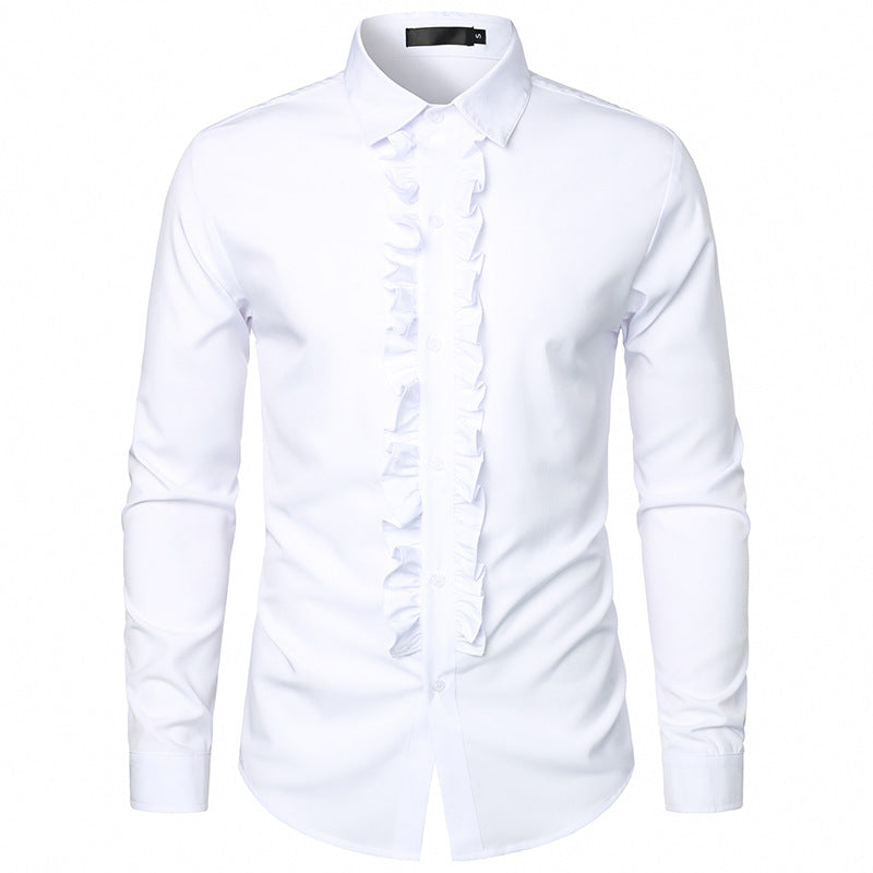 Herren Hemd Elegant Rüschen Design