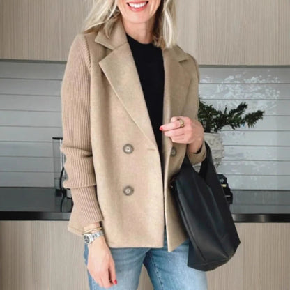 Übergrößer Blazer mit Doppelreiher und Weichem Futter