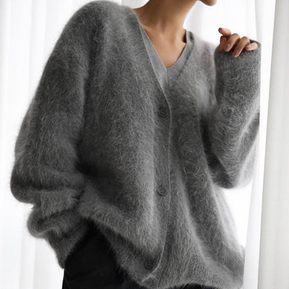 Damen Weich Cardigan Langarm Elegant