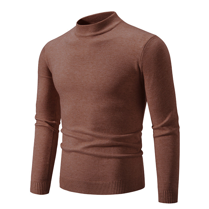 Herren Pullover Fein Strick Hochkragen Elegant