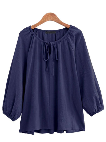 Damen Bluse Elegantes Design Rundhals