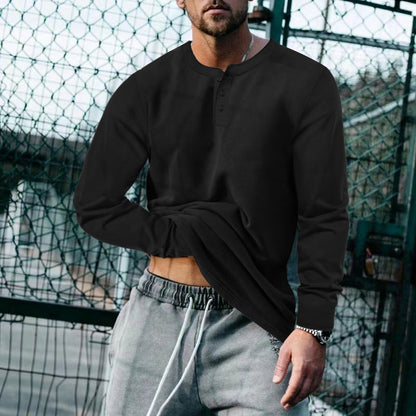 Herren Langarm-Shirt Klassisch Weich Baumwolle