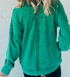 Damen Oversized Sweatshirt Bequem mit Taschen