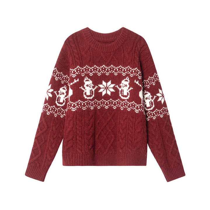 Weihnachtspullover Damen Festlich Schneemann Design