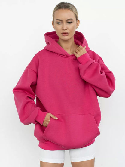 Großer Damen Hoodie Kuschelig Weich Mit Kängurutasche