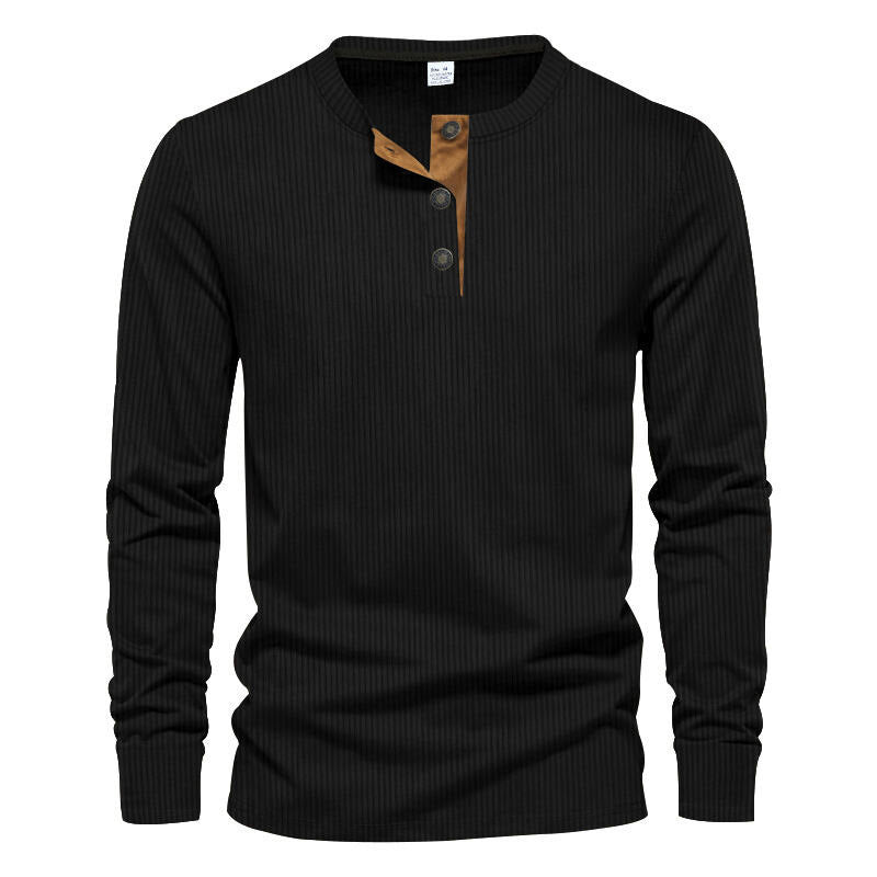 Herren Langarmshirt Strukturiert Modernes Design