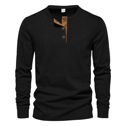 Herren Langarmshirt Strukturiert Modernes Design