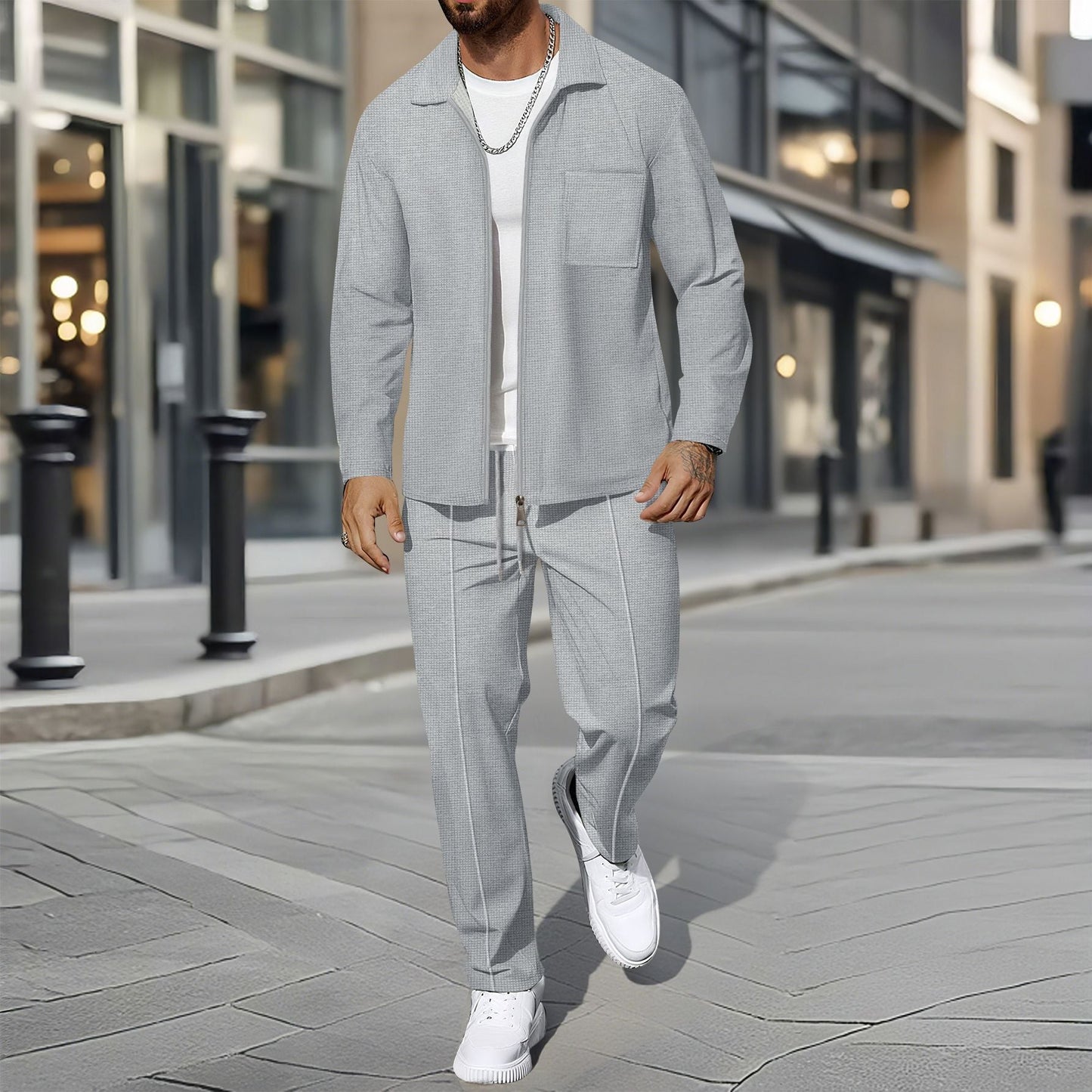 Herren Zweiteiler Lässig Elegant Slim Fit