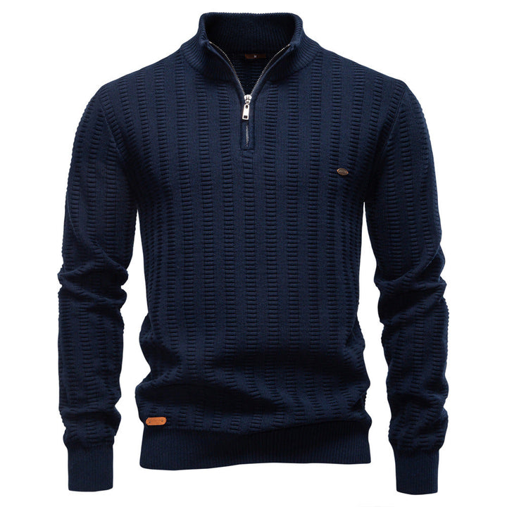 Herren Pullover Strukturiert Halbzipper Modern Design