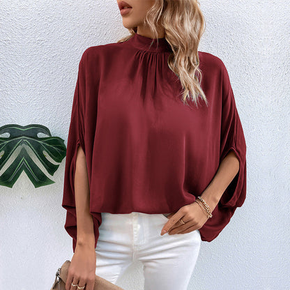 Damen Tunika Chiffon Elegant Weit Ärmel