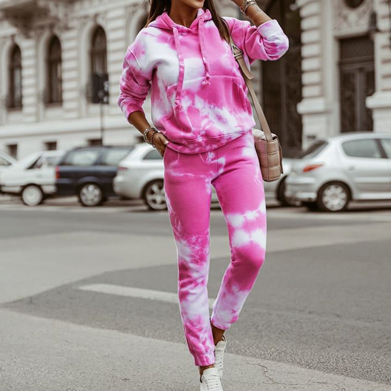 Damen Casual Sweatpants-Set Batik-Style