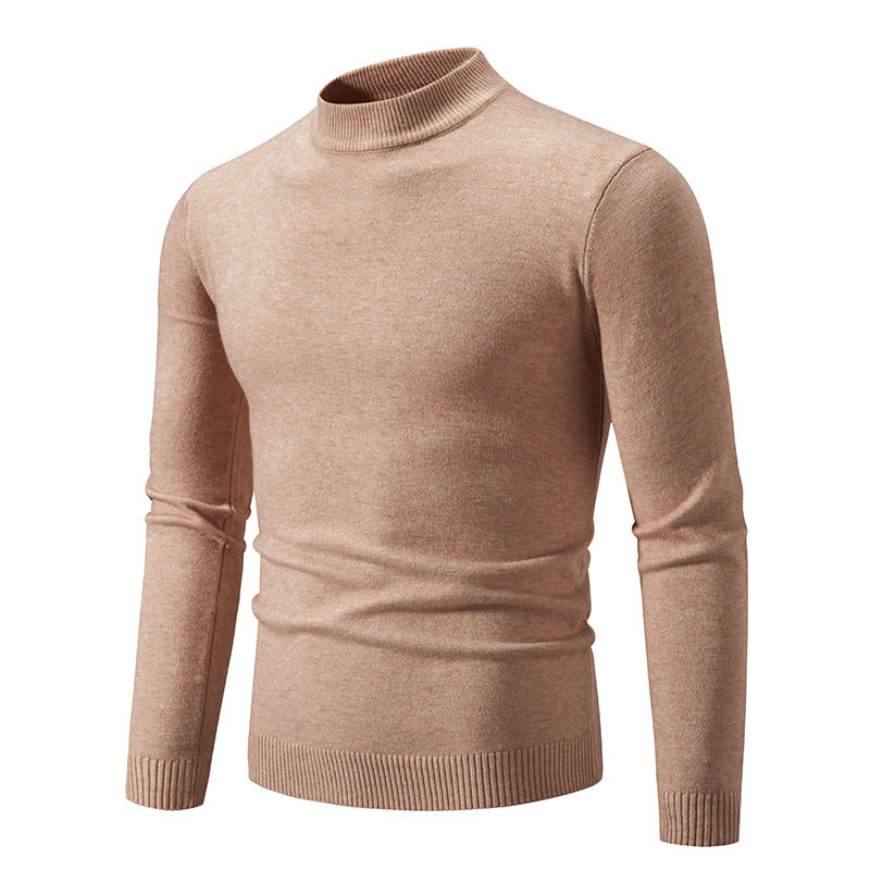 Herren Pullover Fein Strick Hochkragen Elegant