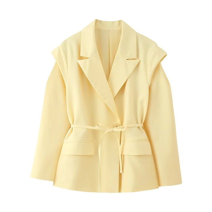 Damen Oversized BlazerJacke Elegant mit Gürtel