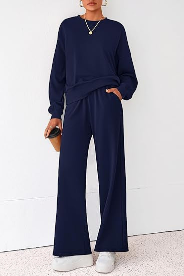 Damen Sweathose Bequem Weite Bein Relaxed Fit