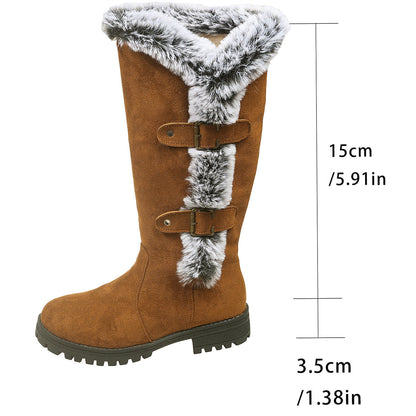 Damen Winterstiefel Kuschelig Kunstfell Rutschfest