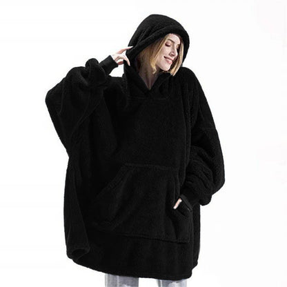Damen Oversize Hoodie Weich Fleece Kapuze