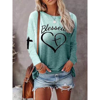 Bequemes Langarmshirt Relaxed Fit Grafikprint