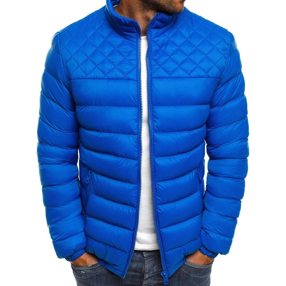 Herren Winterjacke Steppweste Hochkragen Reißverschlusstaschen